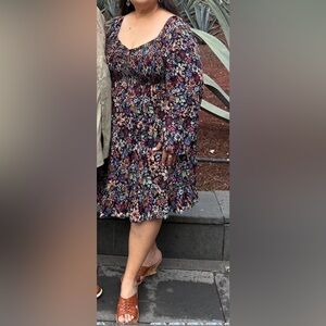 Oak & Trellis Floral Babydoll Dress with Smocking Size‎ 3X EUC